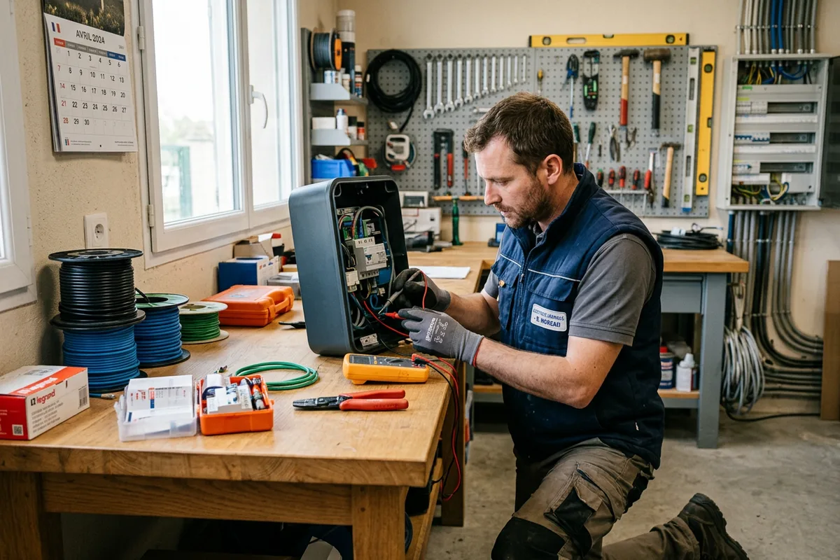 Préparation technique et vérification du matériel avant installation de borne de recharge à Maché Préparation technique et vérification du matériel avant installation de borne de recharge à Maché